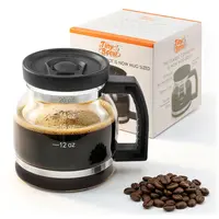 Tiny Brew Coffee Mug – 20oz Borosilicate Glass Diner Pot Mug with Spill-Proof Lid Funny Novelty Gift for Coffee Lovers, Office, Travel & More