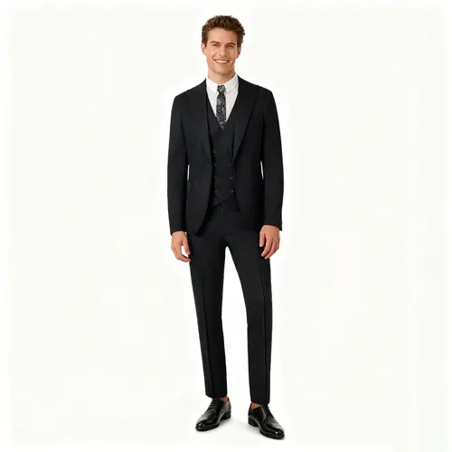 Men's Slim Fit 3-Piece Formal Wear Suit Set with Tie - Long Sleeve Menswear Blazer, Elegant YND Vest & Pants, Fashion Modern Tailored for Groom Wedding & Business,sohochic