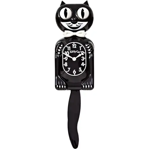 Kit Cat Klock Classic Black- Small - Iconic Retro Cat Clock with Moving Eyes and Tail, Battery Operated Wall Clock, Made in USA, Perfect for Home Decor, Mid Century Modern Clock