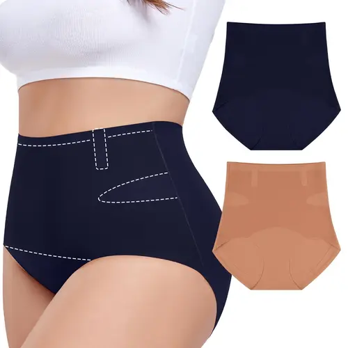 No Curling Tummy Control Panties for Women Ultra High Waisted Compression Body Shapewear Soft Seamless Fabric Leg Smooth Minimalist Basic
