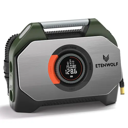 ETENWOLF Vortex S7 Heavy Duty Tire Inflator, 160 PSI Cordless Portable Air Compressor with 260W Dual Motor, 38400mAh Battery, Auto Stop for Pickup, Truck, SUV, RV & Off-Road Tires