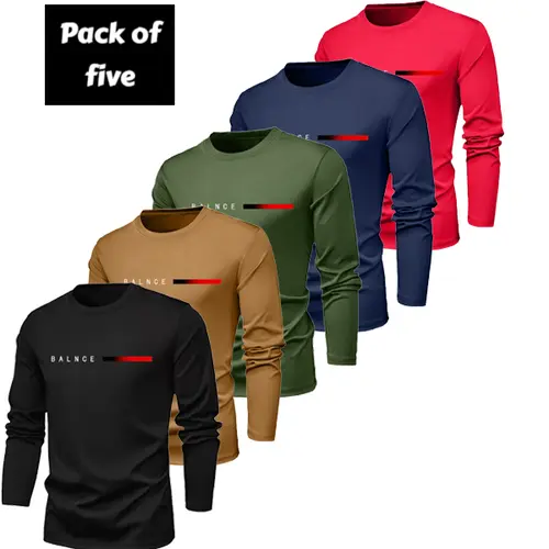 Men’s 5-Pack Long Sleeve Tees - Soft Fabric, Multi-Colors, Athletic Shirt for Daily Wear & Gym Workouts | High-Value Men's Clothing, Long Sleeve Tops, Clothing Shopping Deals, Free 3-Day Shipping,sohochic