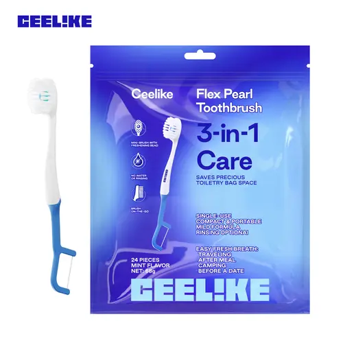 CEELIKE Flex Pearl Toothbrush - Portable Travel Design for Daily & On-the-Go Oral Care,sohochic