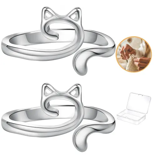 Namifin Adjustable Animal Theme Crochet Ring for Fingers - Beginner Friendly, Cute Look, Crochet Project Accessory, Festival Gift for Fathers