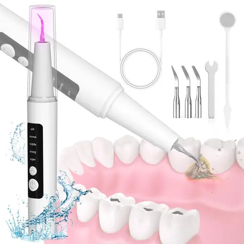 Teeth Plaque Remover Cleaner,Ultrasonic Plaque Cleaner, Oral Care for Human Cat Dog Pet Teeth - Teeth Cleaning Kit for Tartar and Stains #SummerVibes,sohochic