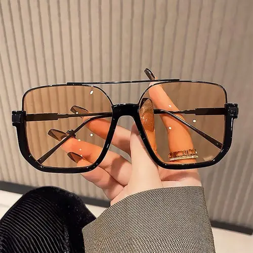 Unisex Tinted Lens Aviator Sunglasses - 60s Aesthetic, Aviator Style, Statement Frame Glasses, UV Protection, Stylish Accessories, Chic Shade Finds, Vintage All-Match Fashion, Ideal Gift, Outdoor/Everyday Wear