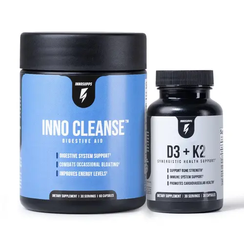 Inno Supps Inno Cleanse & D3+K2 Bundle - Daily Digestive Support & Essential Nutrient Supplement, Vitamin, Gut Health Supplement