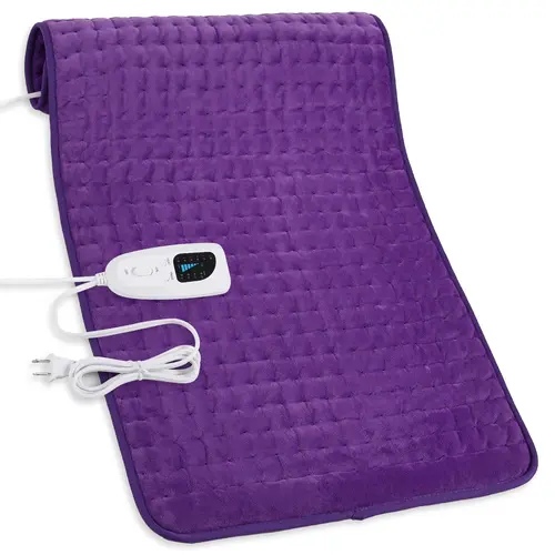 Electric Heating Pad for Back & Neck Pain Relief - Self Care Products with 4 Sizes (40in×20in, 33in×17in, 24in×12in), 6 Temperature Levels, 4 Time Settings, Portable, Machine Washable, Holiday Gift for Adults