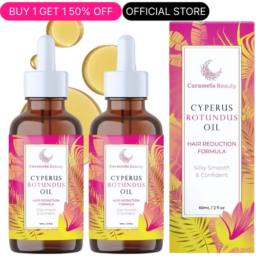 Caramela Beauty Cyperus Rotundus Body Oil 2-Pack - Naturally Derived Daily Body Oil Moisturizer for Sensitive, Breakout-Prone Skin, Waxing Ingrown Hair & Razor Bump Care, Soothe & Reduce Discomfort, 2x60ml/2oz Beauty Product