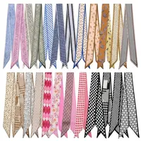 Women's 24-Count Fade-Proof Silk-Smooth Multifunctional Accessories Set - 38.6" Long, 2.7" Wide Neck Wraps, Headbands, Bag Accents, Floral Embroidered Scarf with Silk-Like Drape, Assorted Prints for Adult Casual Daily Use, All Seasons,sohochic