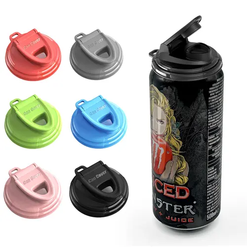 Flybok 6pcs Reusable BPA-Free PE Plastic Round Soda Can Lids - Dual-Size Fit, Leakproof ABS Protector, Sturdy Eco-Friendly Over Single-Use Home Supplies, Fits 99% of U.S. 202/206 Cans, Assorted Colors Fresh-Keepers for Family Dinners, BBQs, Picnics, Drink