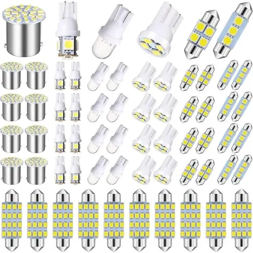 70 Pces Interior Lights LED Car Bulb Kit Set Dome Light 31 36 41 mm 12v De3175 6411 T10 2825 6612f 6615f for Dome Map Read Door Trunk Glove Box License Plate Christmas Cargo Courtesy, Led Car Ambient Light, Cars toolupgrade