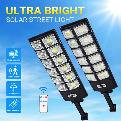 Qawtor New Solar Street Lamp Road Lighting With Remote Control, Garden Light Dusk To Dawn, Solar Light Outdoor With Motion Sensor And Remote Control, Suitable For Courtyard, Parking Lot, Garage, Street , tiktokshopbacktoschool