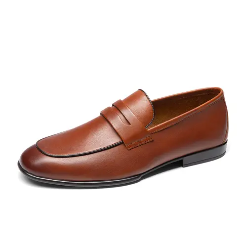 BRUNO MARC Men's Classic Cowhide Penny Loafers - Formal Business Casual Foldable Slip-On Flats, Comfortable Barefoot Style Easy-Walk Footwear (TikTok Shop Back to School),sohochic