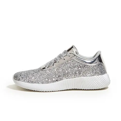 LUCKY STEP Women's Glitter Shoes Sparkly Lightweight Metallic Sequins Tennis Shoes Casual Retro Braided Walking Shoes tiktokshopspringglowup,summerwins tiktokshopbacktoschool,back to school,back to school haul,sohochic