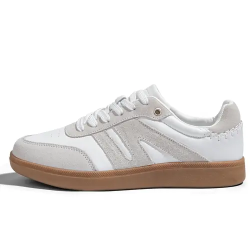 LUCKY STEP Sporty Chic Women's Classic Retro Genuine Leather Sneakers - Women's Shoes, Casual Walking Shoes, Anti-Slip Gum Sole, Breathable, Comfortable, Closed Toe, Ideal for Daily Wear & Back to School,sohochic