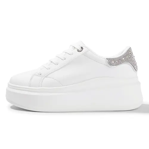 LUCKY STEP Women's PU Leather Platform Sneakers, Classic Low Top Round Toe Fashion Trainers for Casual Walking Shoe, Walking Shoes, Pu Leather Sneakers, Round Toe Sneaker tiktokshopbacktoschool Flat Sneaker Lightweight Breathable Sneakers,sohochic