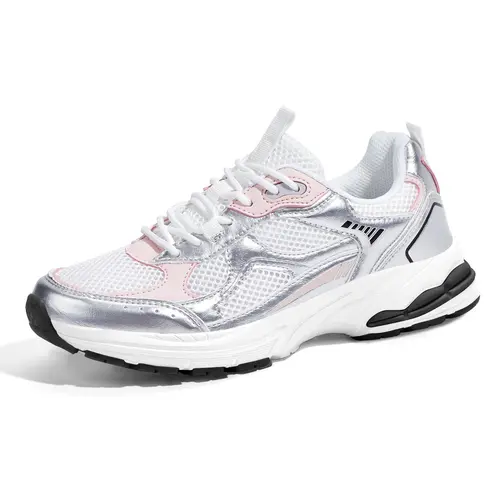 LUCKY STEP Women's Low Top Platform Chunky Mesh Fabric Lightweight Athletic Sneakers - Casual Walking, Running Trainers, Sporty Chic Shoes Back to School,sohochic