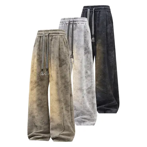 Men's Casual Loose Fitting Polyester Jogging Pants Unisex Straight Leg Tie Dye Trousers, Soft Warm for Spring & Autumn Daily Work Wear, All Seasons Menswear Bottoms, Casual Jogging Pants, Casual Loose Comfy