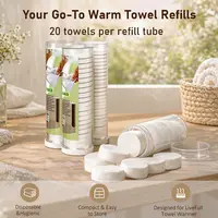 LIVEFULL Refill Towels for CL01 Hot Towel Machine (Machine Not Included) - Selfcare Skincare Tool, 20 per Unit, 60/120/180 Count (3/6/9 Units),sohochic
