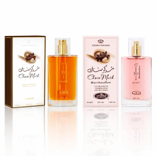 Al Rehab Choco Musk 2-Pack Fragrance Set - High Quality EDP Scented Bottle Perfume Spray, Rich Aromatic Musk Unisex Beauty Product for Daily Wear, Gifting, High Quality Fragrance