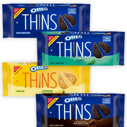 OREO Thins Cookie Variety Pack | Assorted Original, Chocolate Ganache, Lemon, & Mint