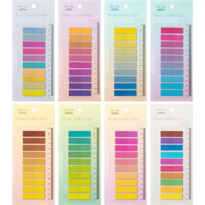 Mr. Pen Colorful Transparent Index Tabs, 1600-Piece Sticky Page Markers & Book Markers for Book Annotating - Office Stationery Labels & Index Dividers