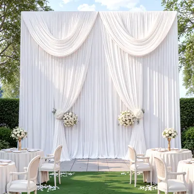 Spooky Halloween Live Night Gothic Party Decor, Solid Elegant Polyester Backdrop Curtain, Fall Wrinkle‑Free Look, Quick Hang Setup, Indoor/Outdoor Use, Multiple Sizes (5x7FT/5x10FT/5x12FT), Create Stunning Party Photos, for Home Yard, Photography, Wedding