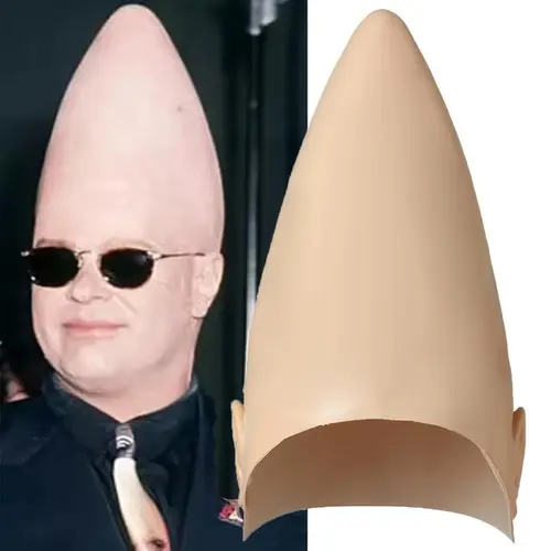 Men's Alien High-Top Half Wig - Light Beige, Latex-Shaped, Smooth Fabric, Hand Washable, costumeshalloween Menswear Costume for Halloween, Cosplay, Guys Gifts,sohochic