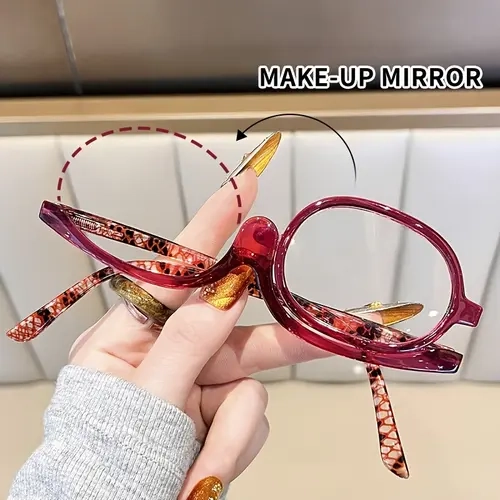 Colorful Makeup Reading Glasses with Multi-Functional Spring Legs, Super Light and 180-Degree Rotatable Reading Glasses, with a Free Glasses Cleaning Cloth, Multiple Color Combinations Available, High Quality Eyewear