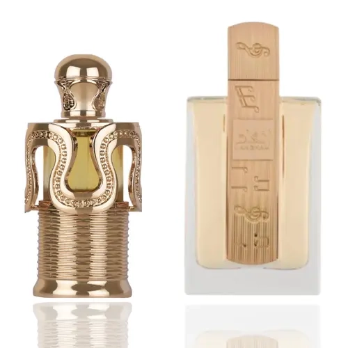 Lattafa Angham-Maitha 2-Piece Bundle Pack Unisex EDP Perfume Spray, Amber Vanilla Scent, A-Starting Aromatic Lavender Fragrance, Aromatic Unisex Fragrance, Lavender Unisex Fragrance