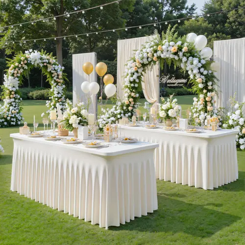 2-Pack Stretchy Spandex Fitted Tablecloths, Secure Stretch Fit & Wrinkle-Resistant Finish for 4/6/8FT Rectangle Tables, Easy to Install & Photo-Ready for Wedding, Party, Fall & Halloween Decor,sohochic