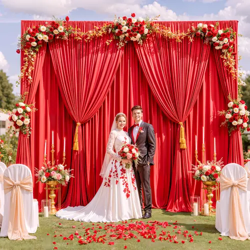 Polyester 4-Panel 5x10FT Wrinkle-Free Pocket Photoshoot Backdrop, Floral Curtain for Wedding Arch Cover, Birthday Party Decor, Indoor/Outdoor Use, Transforms Any Room, Business & Baby Shower Settings,sohochic