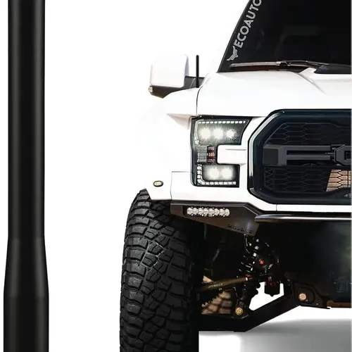 EcoAuto 4-in-1 4in Stubby Bullet Aluminum Alloy Radio Antenna - Anti-Theft, 6061 Solid Billet, AM-FM Signal, Carwash-Safe Electronic Accessories for Ford Truck, Dodge RAM Driving, Hand Install Truck Accessories