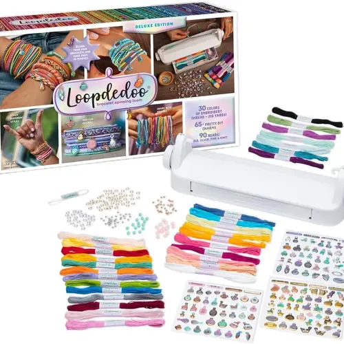 Loopdedoo Deluxe DIY Friendship Bracelet Maker Kit - Make Bracelets in Minutes for Birthdays and Friendship Gifts - Award Winning Crafts Kit for Kids Aged 8+
