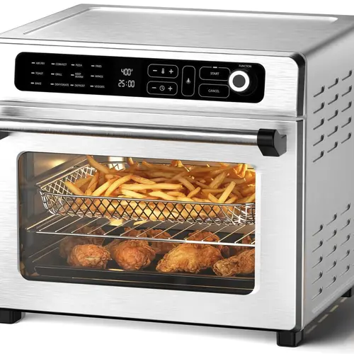 Kismile 12-in-1 Digital Display Air Fryer Toaster Oven - 19QT Countertop Convection, 1400W Durable Stainless Steel, Easy to Use Modern Multifunctional Digital Oven Fryers for Roast,Bake,Toast