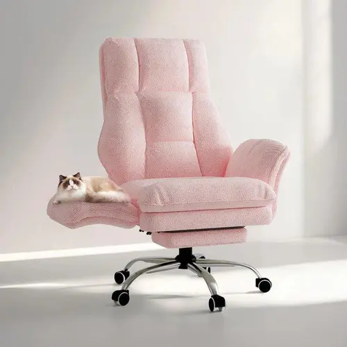 Big and Tall Ergonomic Office Chair - Flip-Up Armrests, 38.6" Wide Seat with Easy-Clean Fabric & Velvet Accents, 360° Swivel Ease, Reclining, Footrest, Cross-Legged Support, Pet-Friendly, Assembly Required, Bifma-Certified Metal Base, backtoschool  deals,