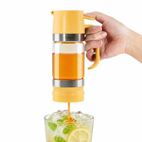 Aelga Glass Honey Dispenser No Drip - 9 OZ Honey Pot Honey Jar with Handle - Maple Syrup Dispenser,sohochic
