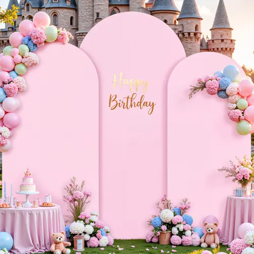 Solid Wrinkle-Resistant Spandex Round Arch Stand Cover (6FT/6.6FT/7.2FT Stretch Polyester) - Photoshoot Backdrop for Wedding Arched Backdrop, Anniversary Event Decoration,sohochic