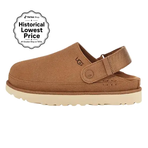 Women's UGG Goldenstar Clog 'Chestnut' - Casual Clogs for Women, Round Toe Slip-On Footwear, Sheepskin Adds Cozy Warmth, Soft Sheepskin Hugs Feet, Indoor/Outdoor Use, Multi-Size Sports & Outdoor Comfort Shoes