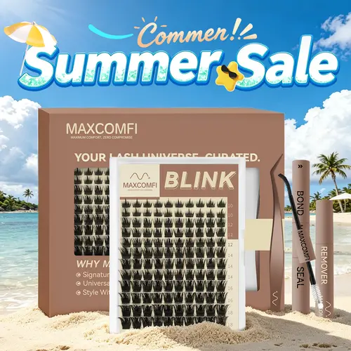 MaxComfi Spike Cluster Lashes, Lightweight Anime Doll Makeup Lashes for DIY Extensions, Super Soft Waterproof Thin Band Beginner-Friendly False Eyelashes (False Eyelashes & Adhesives), Lash Cluster