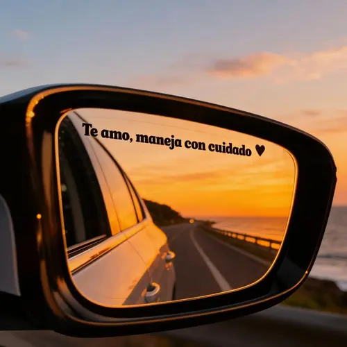4PCS Plain Vinyl "Te Amo Maneja Con Cuidado" Windshield Car Stickers - Weatherproof, Abrasion-Resistant, Flexible Car Accessories for Vehicles' Rearview Mirror & Windshield, Promoting Safe Driving (Pack of 4),toolupgrade