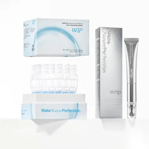 【DealsForYouDays】WakeNaturePerfection Vegan 3% Hyaluronic Acid Skincare Set - Hydration Serum, Gentle Eye Cream, Daily Moisturizer for Comprehensive Hydration