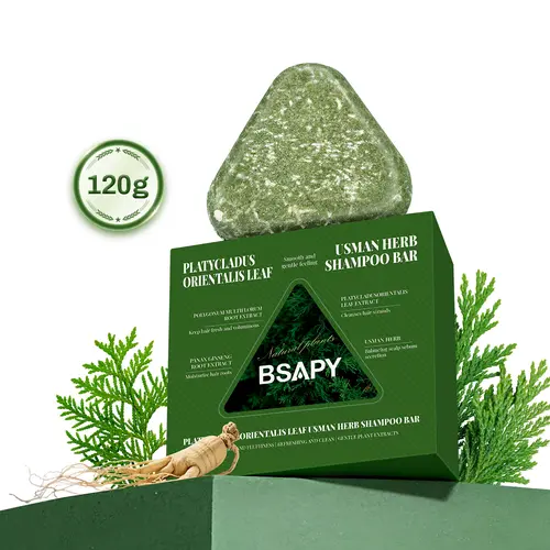 Bsapy Unisex Solid Anti-Hair Loss Shampoo Bar - Sulfate-Free DHT Blocker Cleanser with Natural Herbal Polygonum Mix, Ginseng, Tea Tree, Biotin, Strengthens Roots, Boosts Shampoo Hair Growth for Adult Thinning Dry Haircare D,sohochic