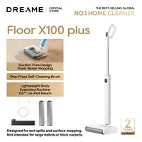 DREAME FloorX 100 Cordless Electric Mop Cleaner - Household Items Floor Washer, 45min Runtime, 5.1 lbs Lightweight, Dual-Tank Design, Self-Cleaning Brush, Cable-Free, Less Scrubbing, Wet Spill Targeting,back to school,back to school haul