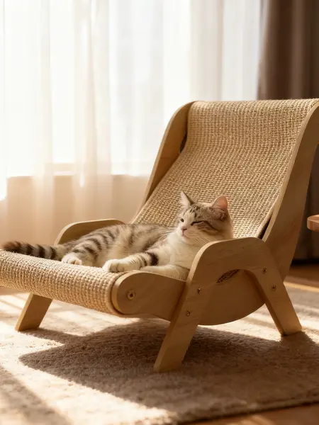 Multi-Functional Cat Scratching Board Rocker Bed, Natural Sisal Scratcher, Natural Jute Material for Scratching and Relaxing, Indoor/outdoor Pet Furniture Durable Cat Scratching Post, Pet Toy & Bed, Self-Cleaning Kitty Lounge Chair, Ideal Gift for Cats