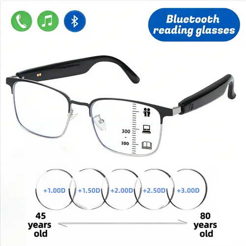 VUB Wireless Rechargeable Bluetooth Smart Glasses - Durable High Quality Eyewear, Anti-Blue Light Eye-Friendly, Stereo Sound, Hands-Free Calling, Music Playback, Ideal for Seniors/Work, Cool Gadgets (Phones & Electronics Smart Wearable Device)