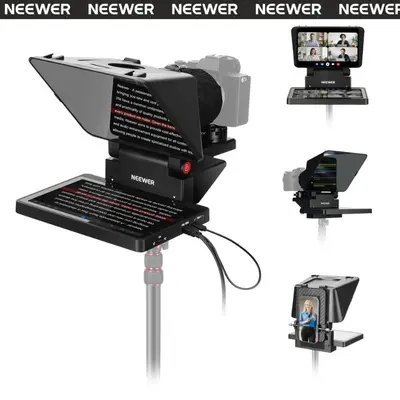 NEEWER X11 2-In-1 Teleprompter with Built-In 9" HD Prompt Screen - Photographic Fill Light, 75% Light Clarity Glass Coating, 11" Beam, Vlogging Equipment for Digital Cameras & Smartphones (CreatorPicks)