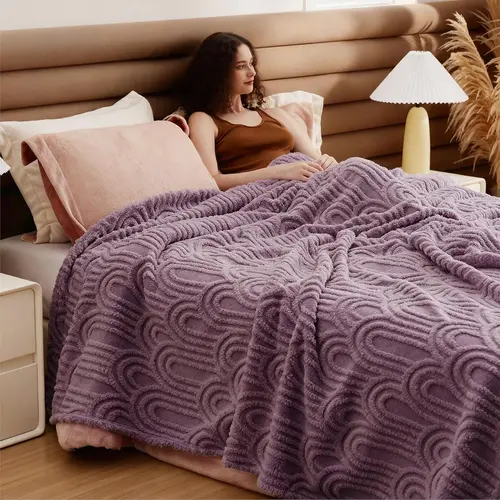 【Summer Sale Deals】Bedsure GentleSoft Fleece Blanket for Bed - Distinctive Arches,Super Soft & Cozy, Fluffy Blankets for Women & Girls, Ideal for Sofa & Couch, Boho CharmArtfully Embossed Pattern Adds Amodern Flair To Your Cozy Decor,All-Season