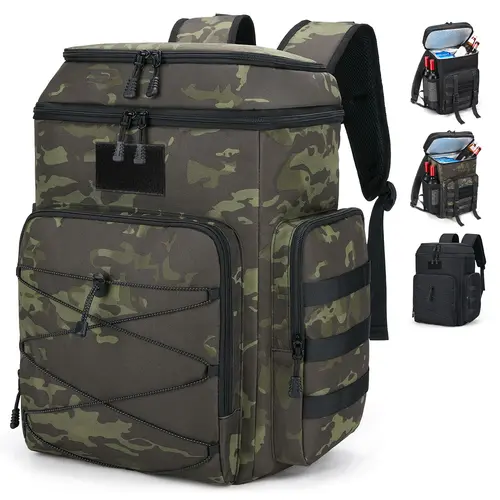 HSHRISH CAMO Cooler Backpack (Cooler Bag) 5 Compartments for Drinks & Snacks, All Day Cold Performance, Ideal for Beach & Gamedays, Versatile Practical Storage, Backpacks, Camo Picnic Backpacks